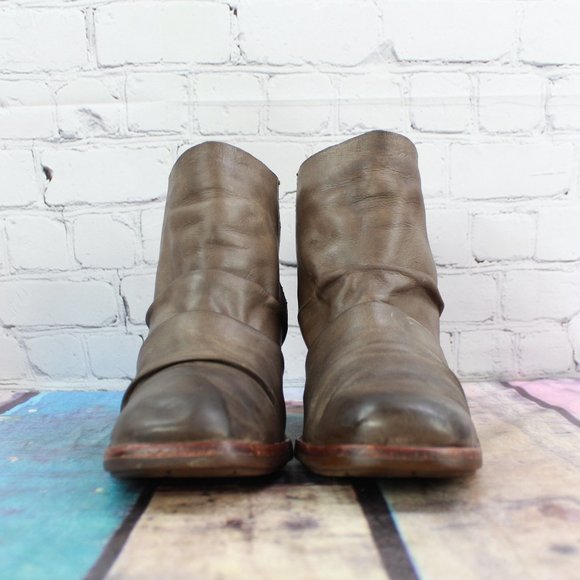 Kork Ease Kissel Brown Leather Ruched Back Zip Ankle Booties Size US 8.5 - Picture 4 of 9